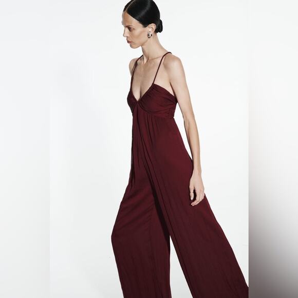 ZARA LONG CROSSED BACK JUMPSUIT - Picture 7 of 13